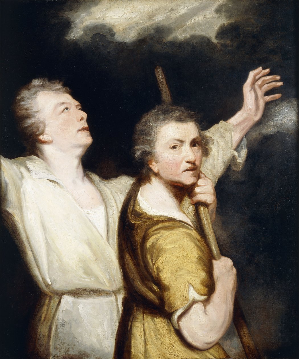 Porträtt av konstnären och Thomas Jervais som Adoring Shepherds, av Joshua Reynolds