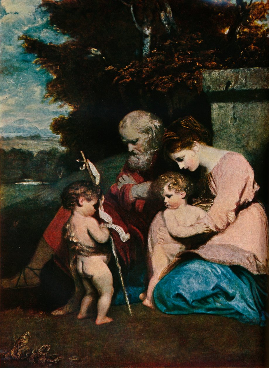 Den heliga familjen med spädbarnet St John, 1788-9 av Joshua Reynolds