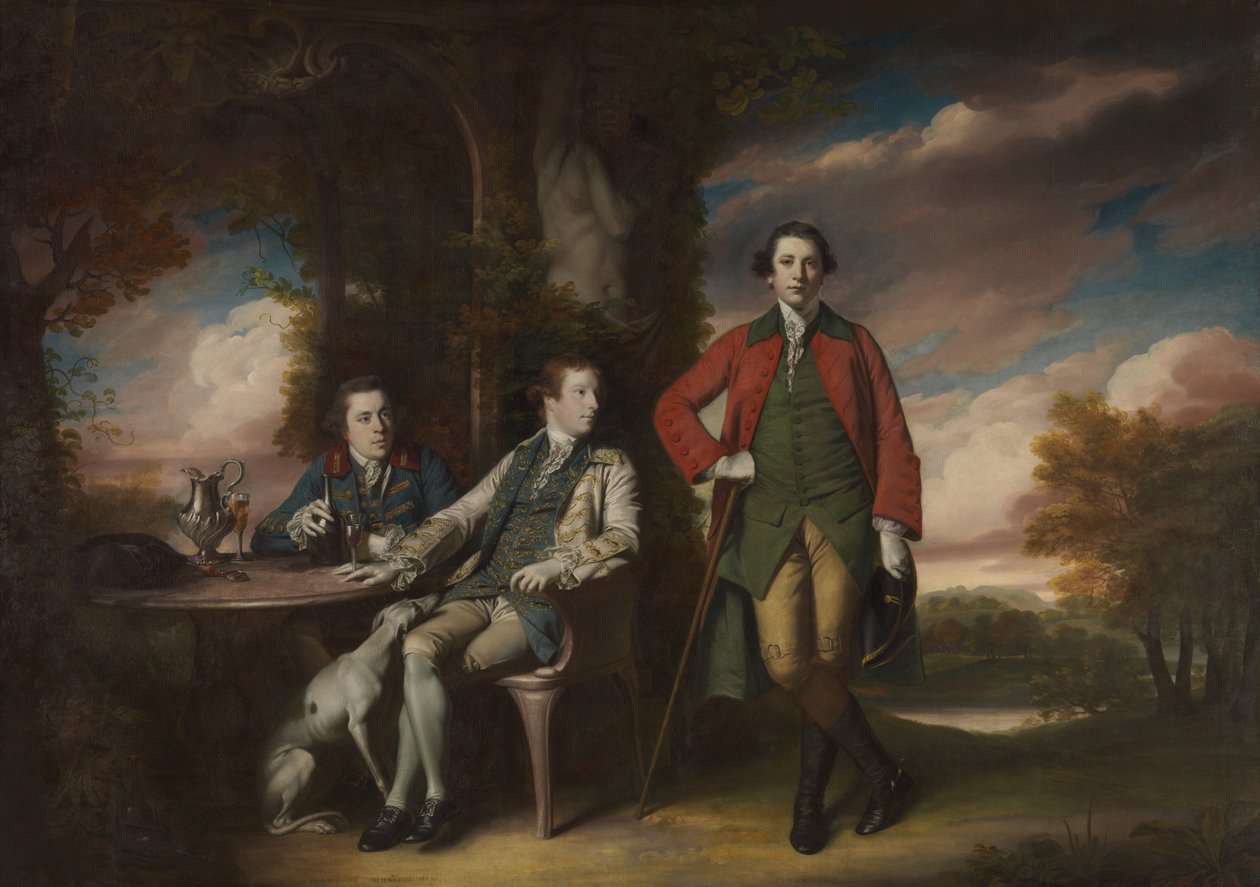 Den ärade Henry Fane 1739-1802 med Inigo Jones och Charles Blair, 1761-66. av Joshua Reynolds