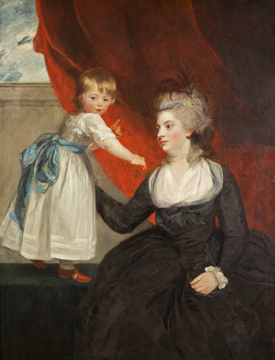 Den ärade Frances Courtenay, Lady Honywood och hennes dotter av Joshua Reynolds