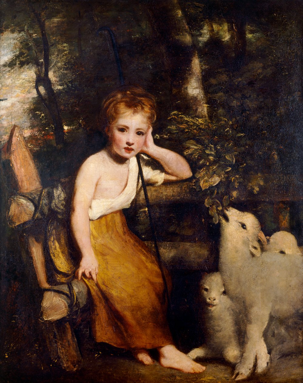 Den unga herdinnan (olja på duk) av Joshua Reynolds