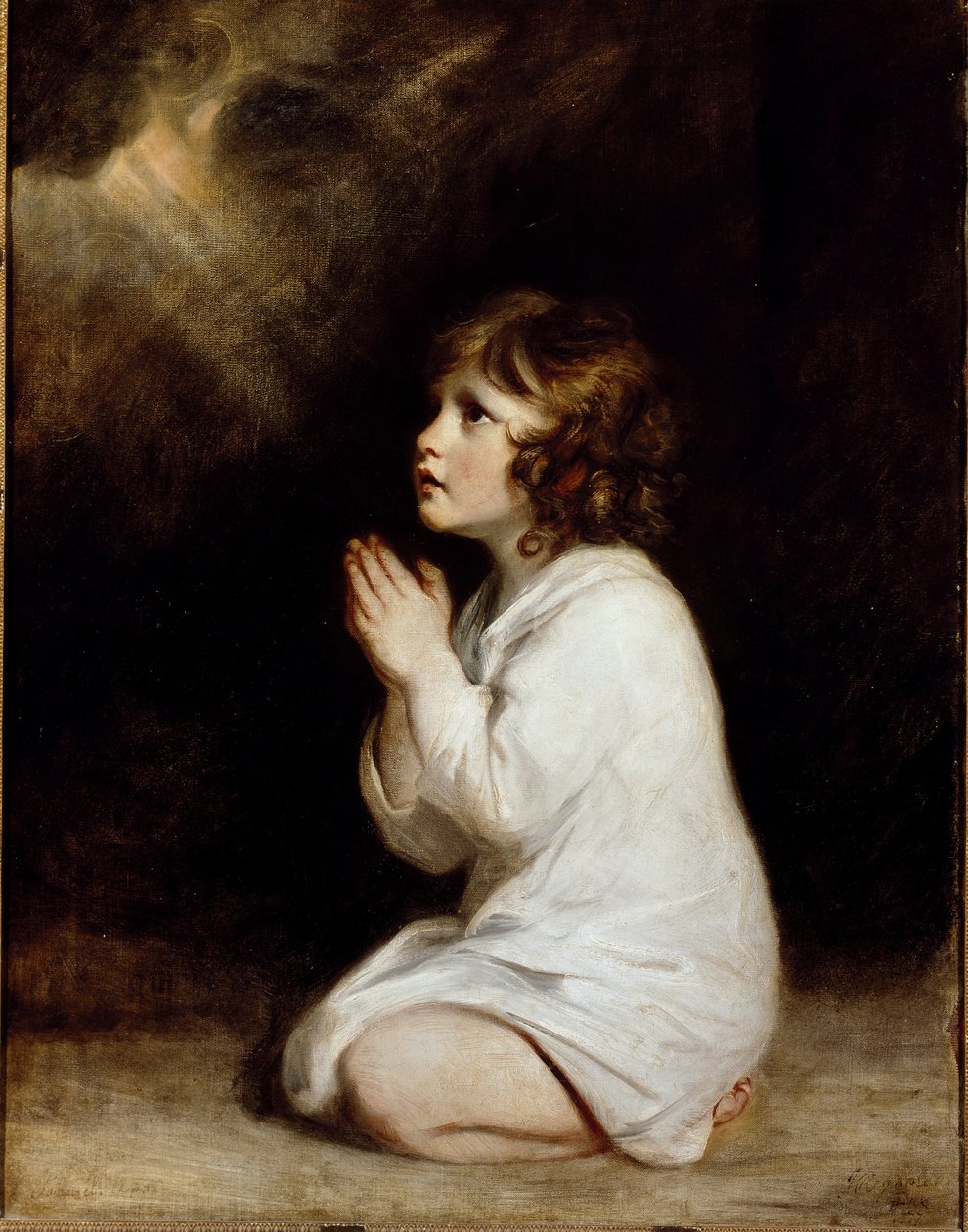 Spädbarnet Samuel, i bön (olja på duk av Joshua Reynolds