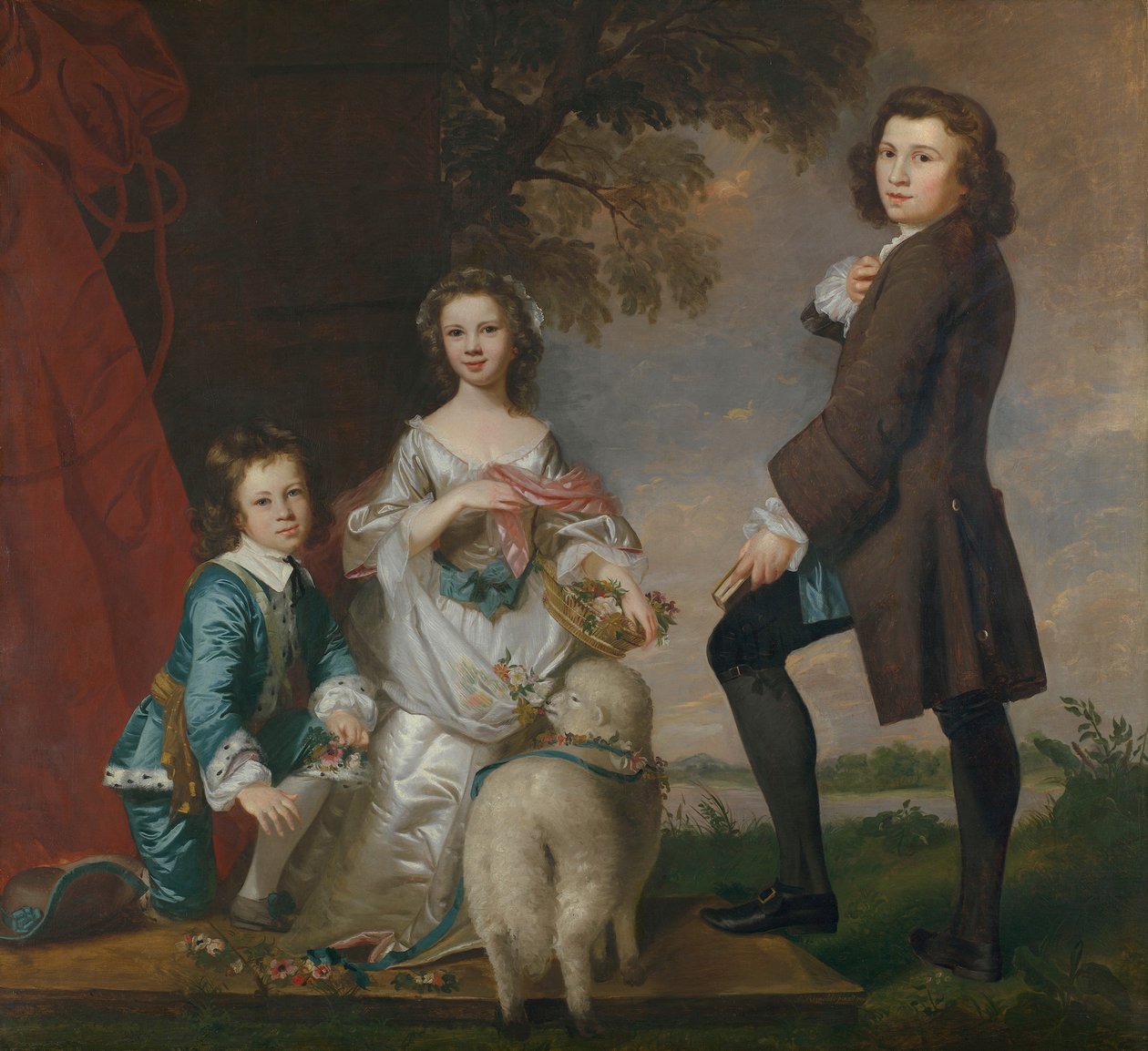 Thomas 1740-1825 och Martha Neate 1741-efter 1795 med hans lärare, Thomas Needham, 1748. av Joshua Reynolds