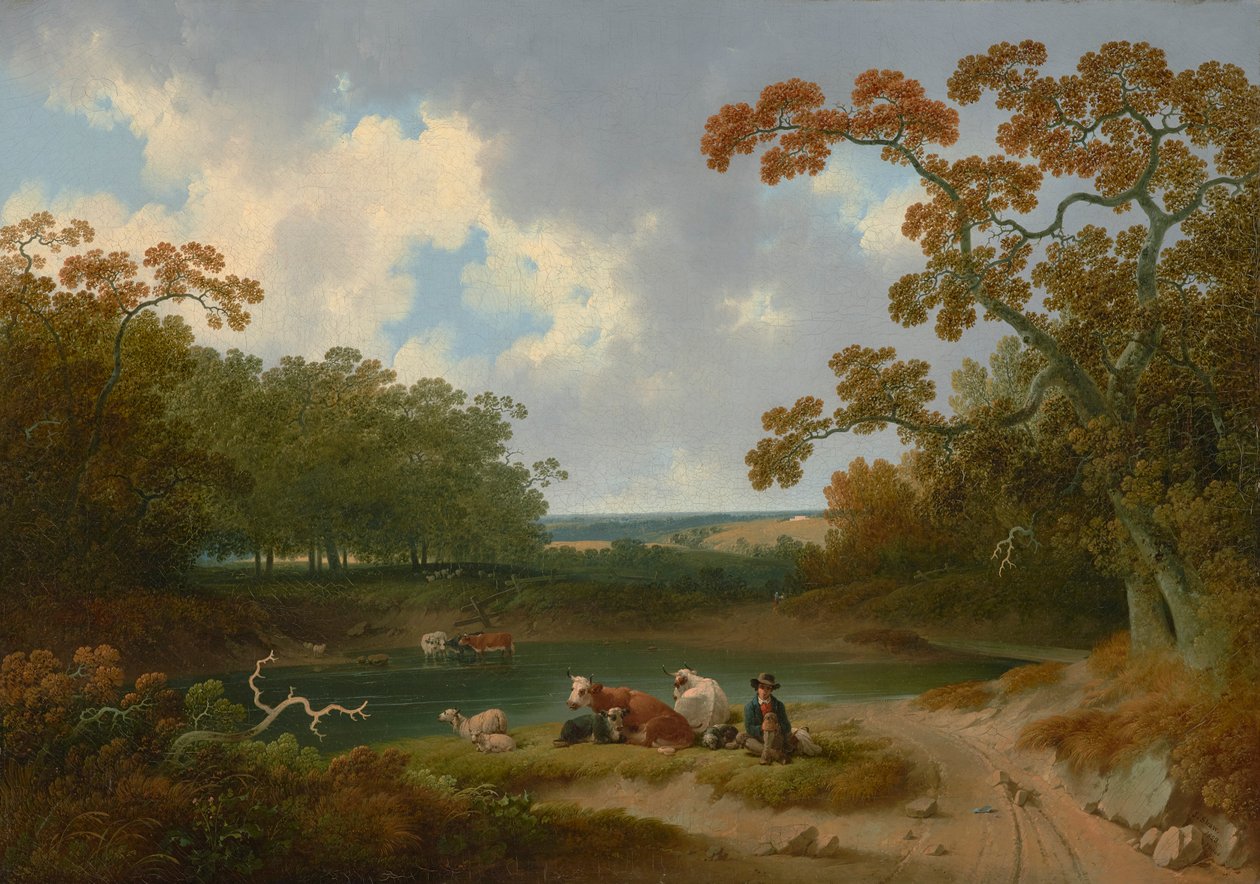 Vy över landsbygden i Pennsylvania 1823 (olja på duk) av Joshua Shaw