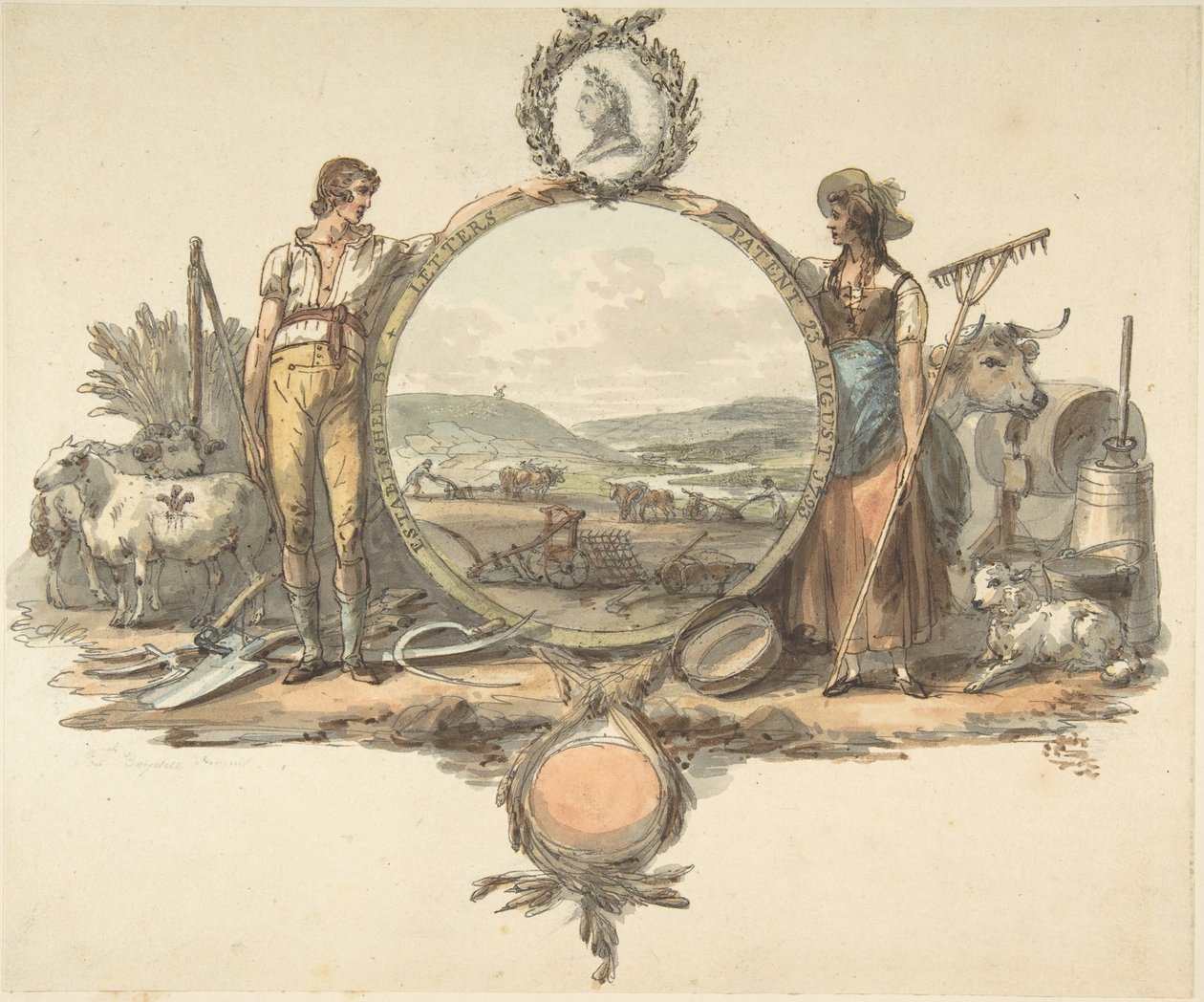 Design för en frontispice, ca. 1793. av Josiah Boydell