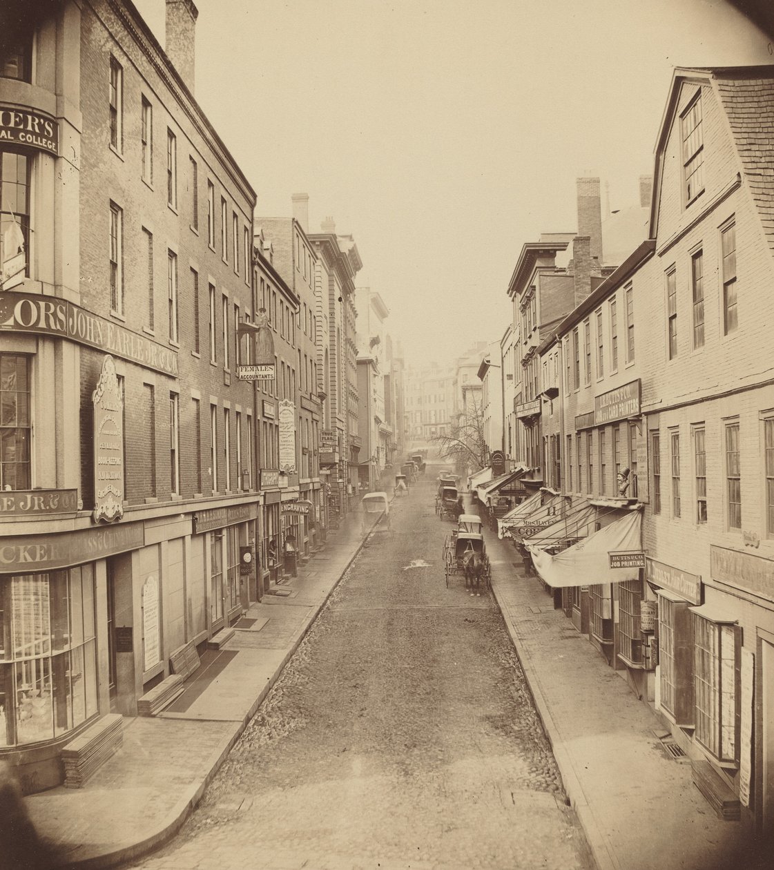 School Street, Boston, 1850-talet. av Josiah Johnson Hawes