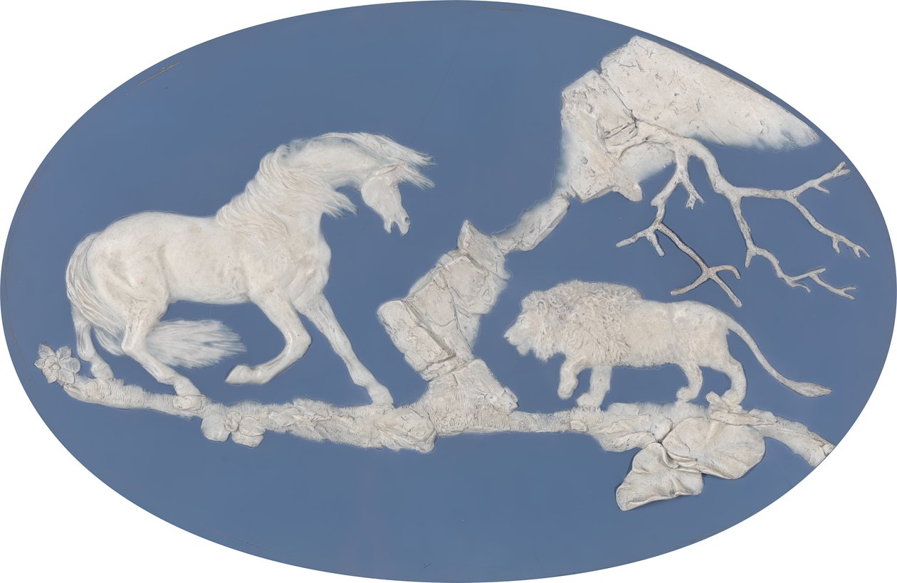Horse Frightened by a Lion Avsnitt A, modellerad 1780. av Josiah Wedgwood