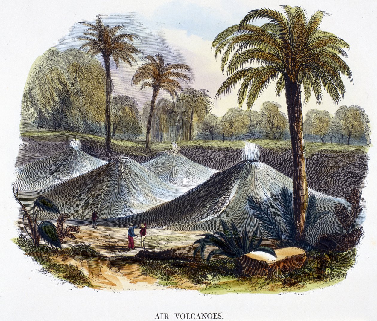 Air Volcanoes, nära Cartagena, Colombia, från Phenomena of Nature, 1849 av Josiah Wood Whymper