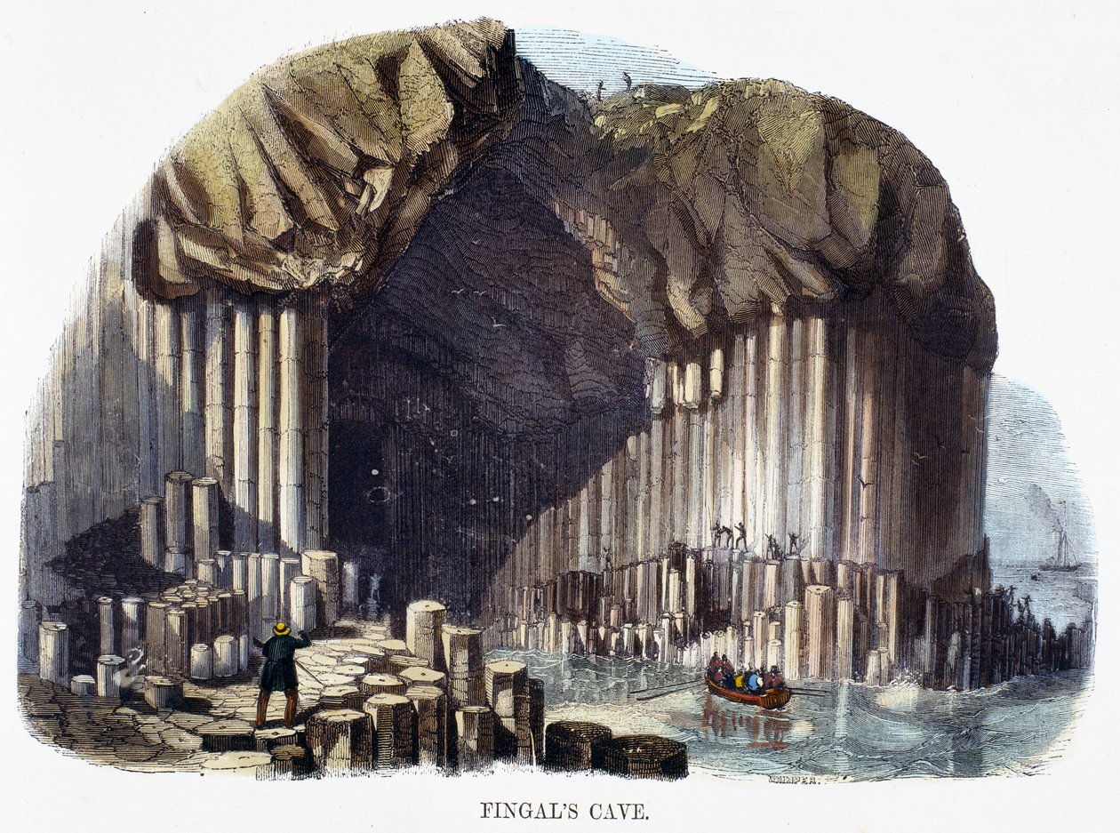 Fingals Cave, från Phenomena of Nature, 1849 av Josiah Wood Whymper