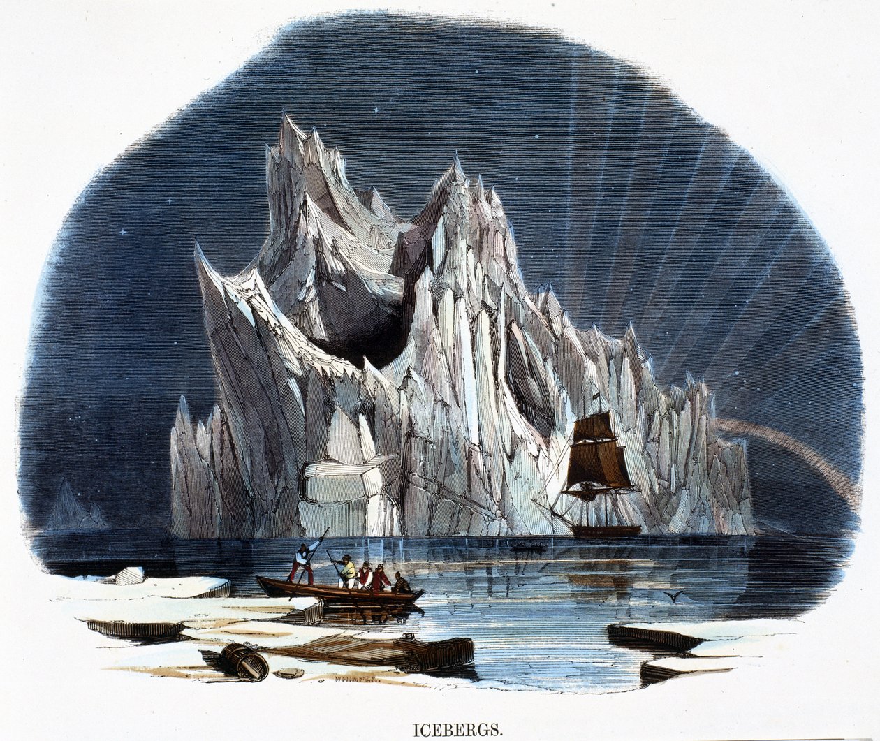 Isberg, från Phenomena of Nature, 1849 av Josiah Wood Whymper