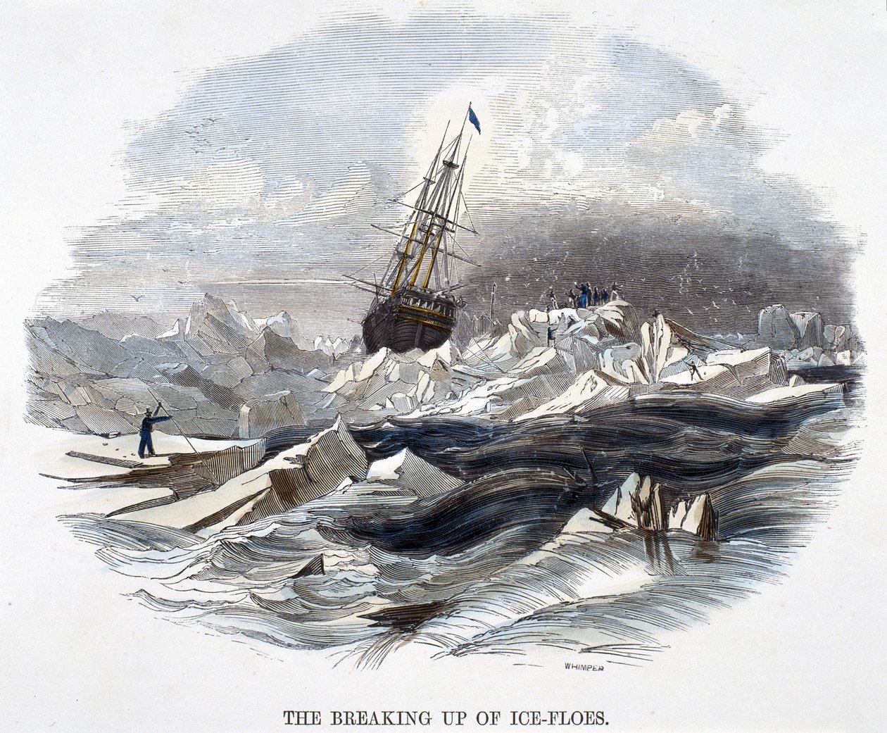 The Breaking Up of Ice-floes, från Phenomena of Nature, 1849 av Josiah Wood Whymper