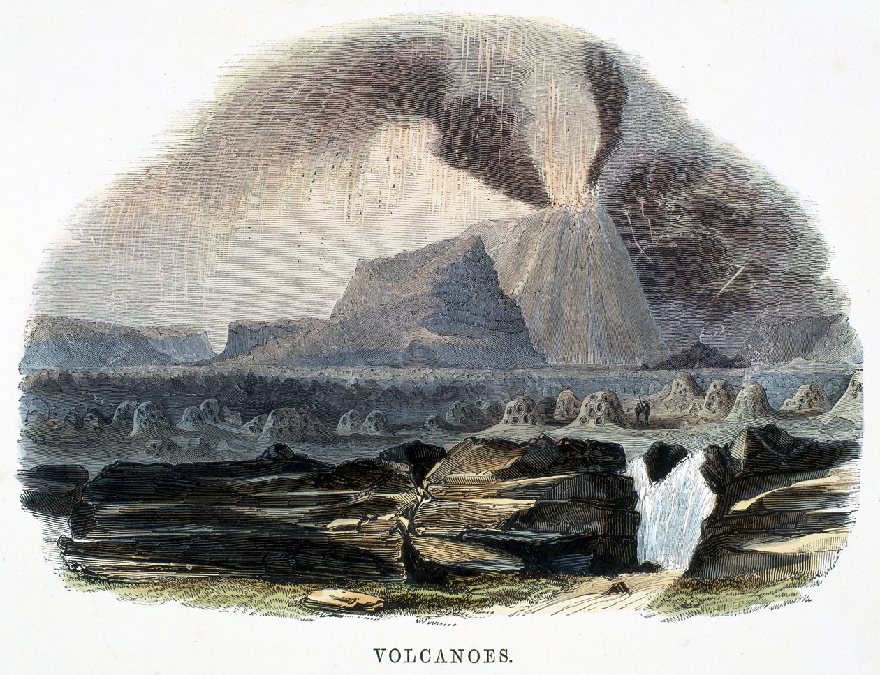 Vulkaner, från Phenomena of Nature, 1849 av Josiah Wood Whymper