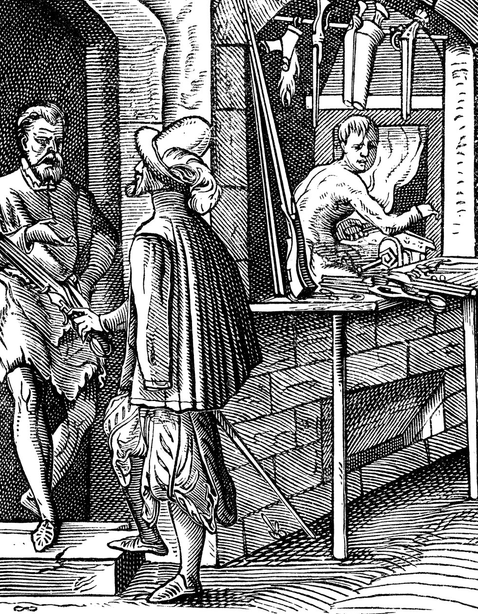 Harquebusier eller handvapentillverkare, c1559-1591 av Jost Amman