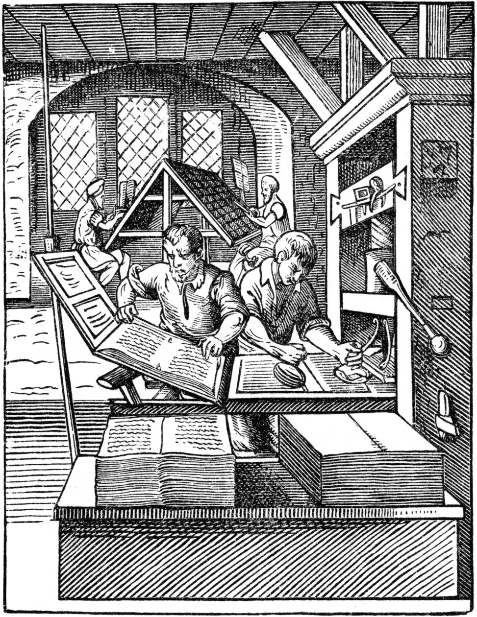 The Printers Workshop, 1568. av Jost Amman