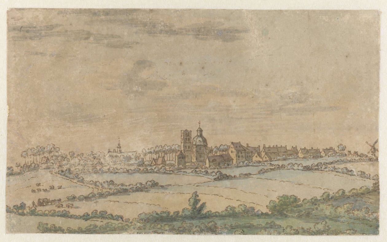 Utsikt över Scherpenheuvel, Flamländska Brabant av Josua de Grave (attributed to)