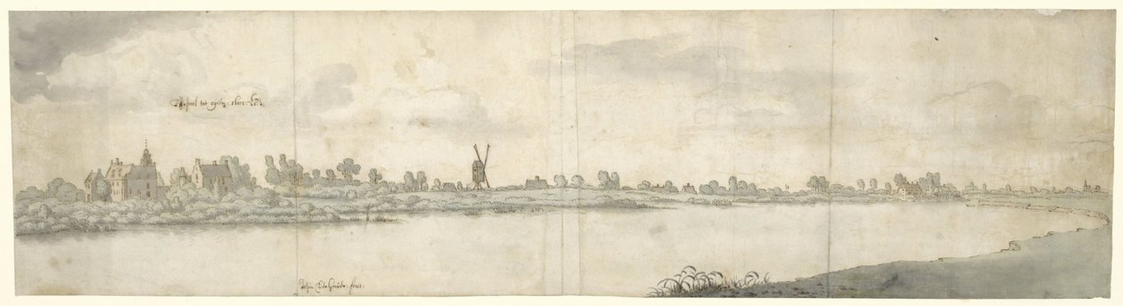 Utsikt över Kasteel Ooij, nära Nijmegen, norra Brabant av Josua de Grave