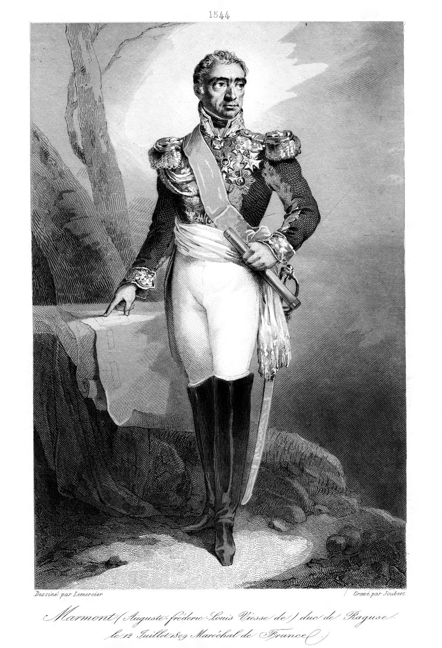 Auguste Frederic Louis Viesse de Marmont 1774-852, hertig av Ragusa och marskalk av Frankrike, 1839. av Joubert