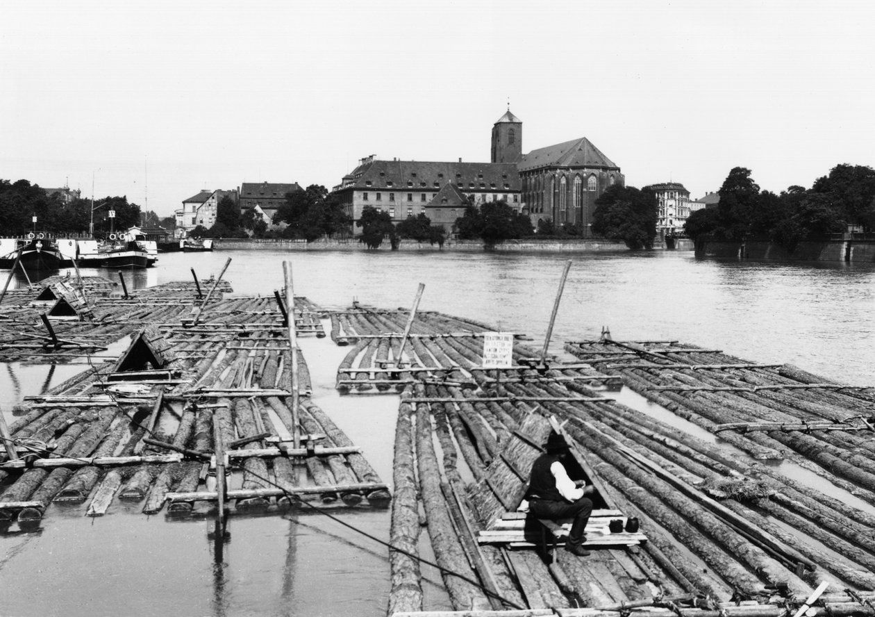 Oder vid Breslau (dagens Wroclaw) Polen, ca 1910 av Jousset