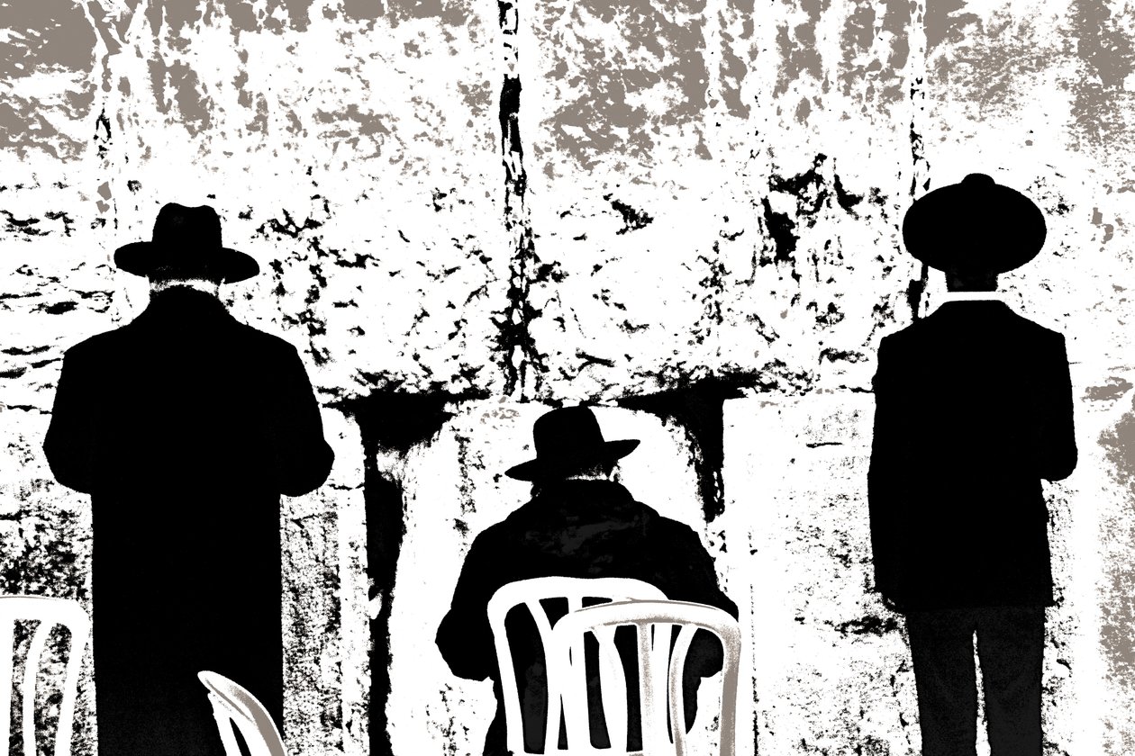 Dovening, från serien Tuesday at the Wailing Wall, 2016 (fotografi) av Joy Lions