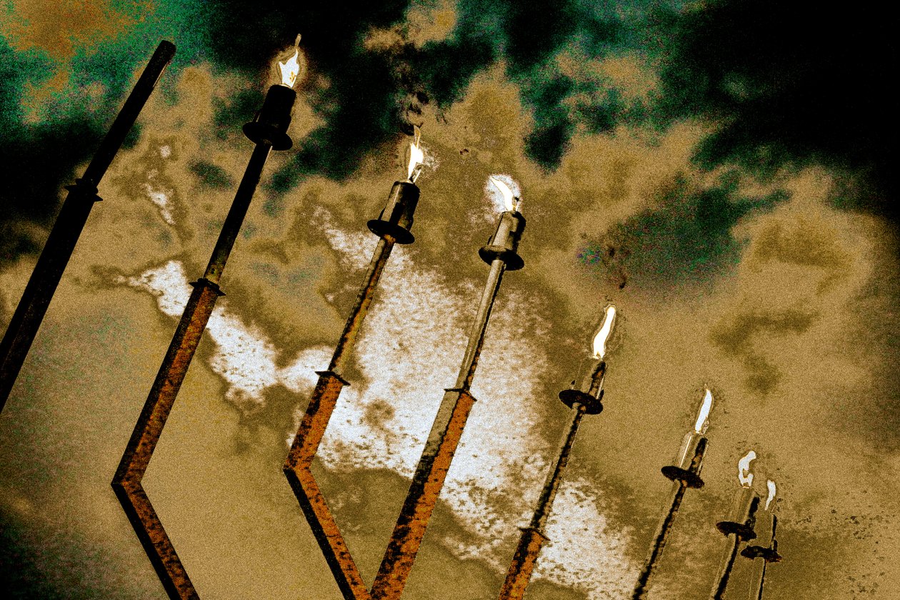 Menorah vid Souk på Hanukah, 2016 (fotografi) av Joy Lions