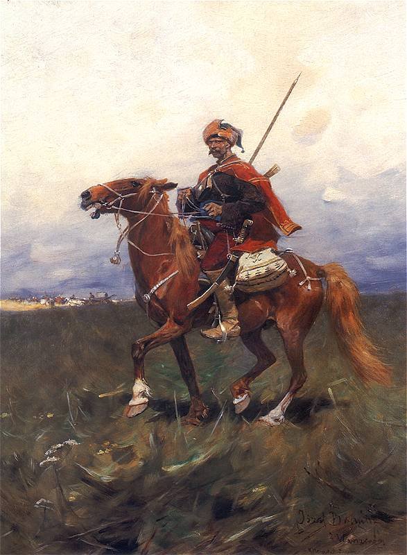  Kozak na koniunEnglish: Cossack horsemann:   n av Jozef Brandt