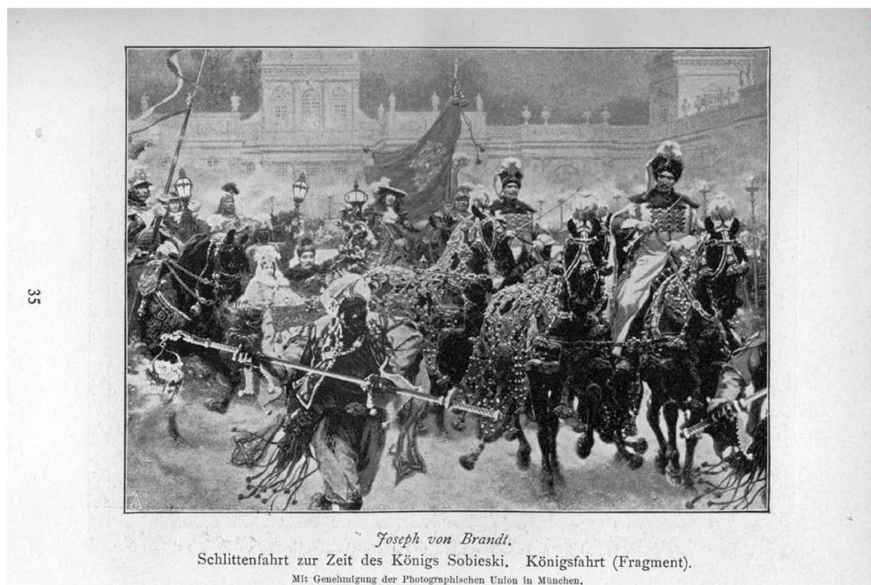 Slädtur på kung Sobieskis tid. Kungens ritt (fragment) av Jozef Brandt