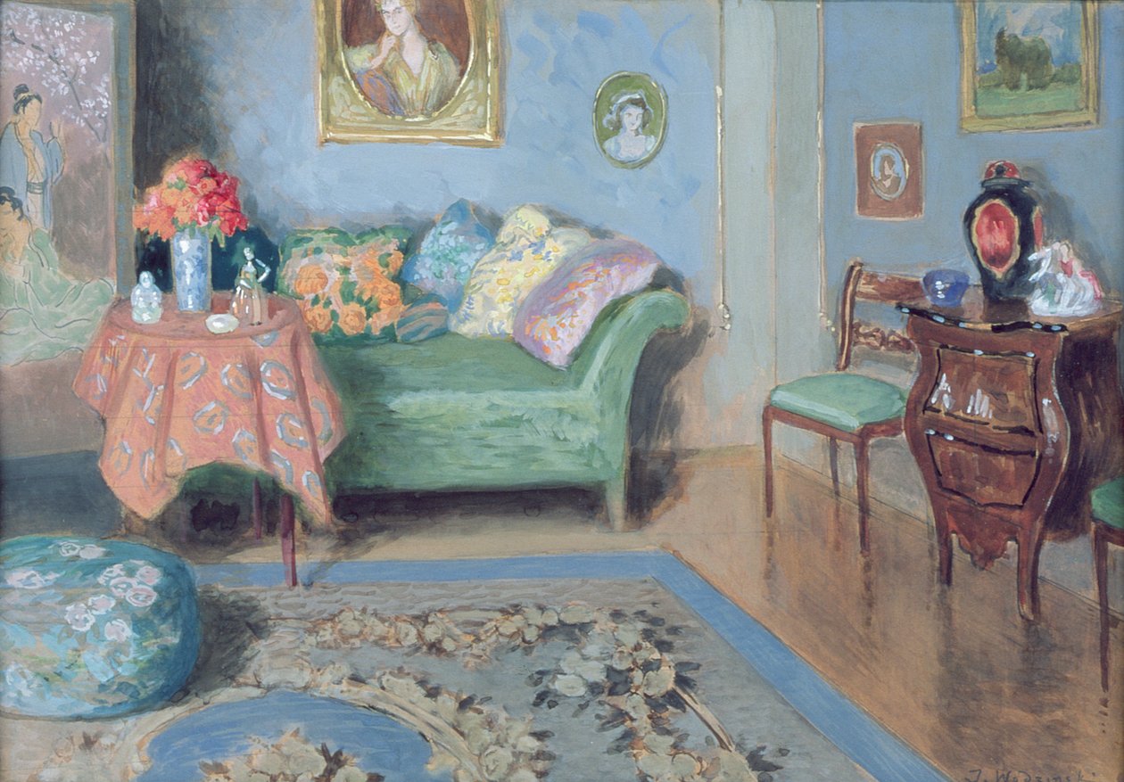 Lilla salongen, ca 1915 av Jozef Wodzinski