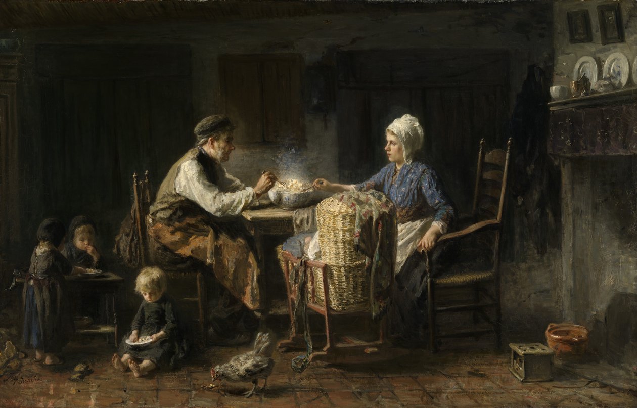 The Frugal Meal (olja på duk) av Jozef (1824 1911) Israels