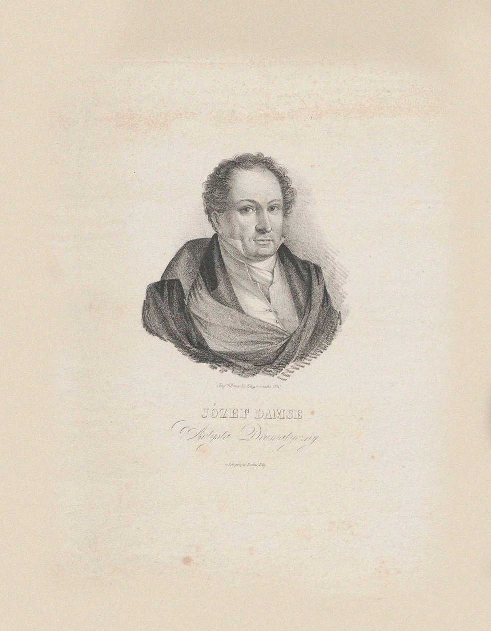 Porträtt av kompositören Józef Damse 1789-1852, 1840. av Jozef Hilary Glowacki