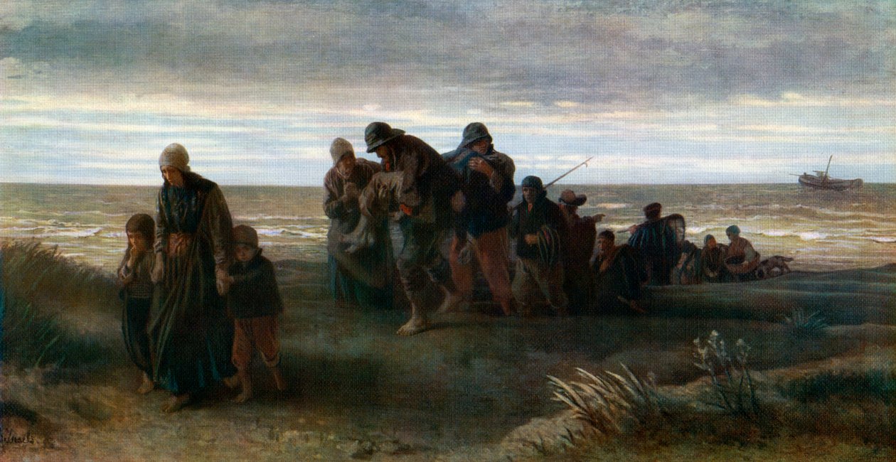 Fiskare som bär en drunknad man, c1861, 1912. av Jozef Israëls