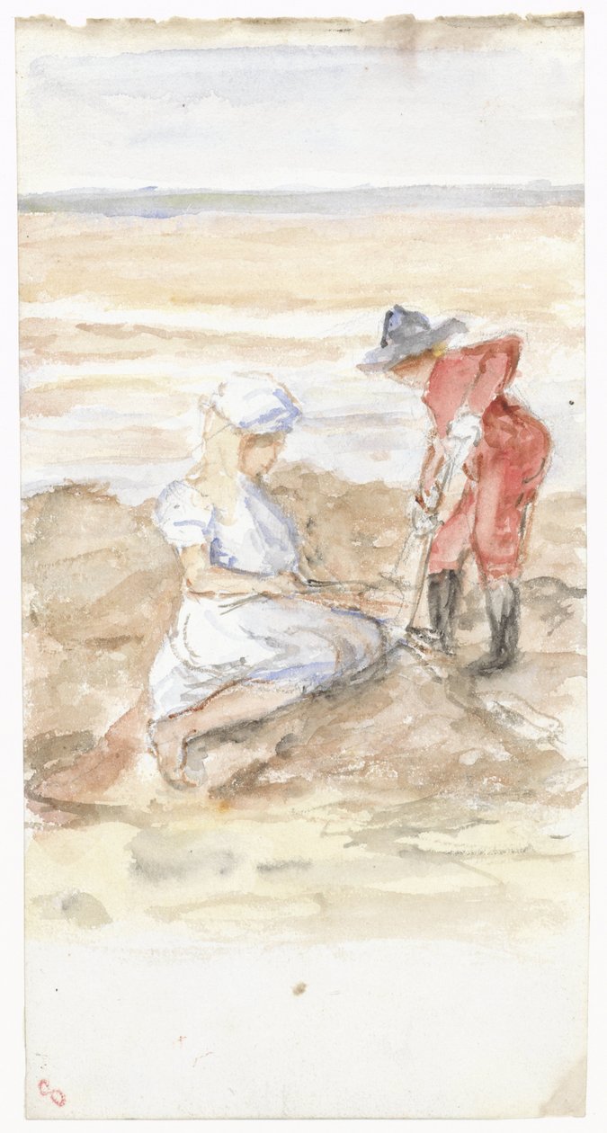 Barn som leker på stranden av Jozef Israëls
