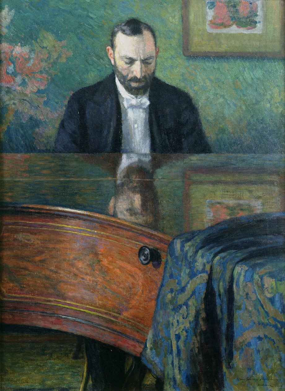 Feliks Jasienski (1861-1929) vid pianot, 1908 av Jozef Pankiewicz