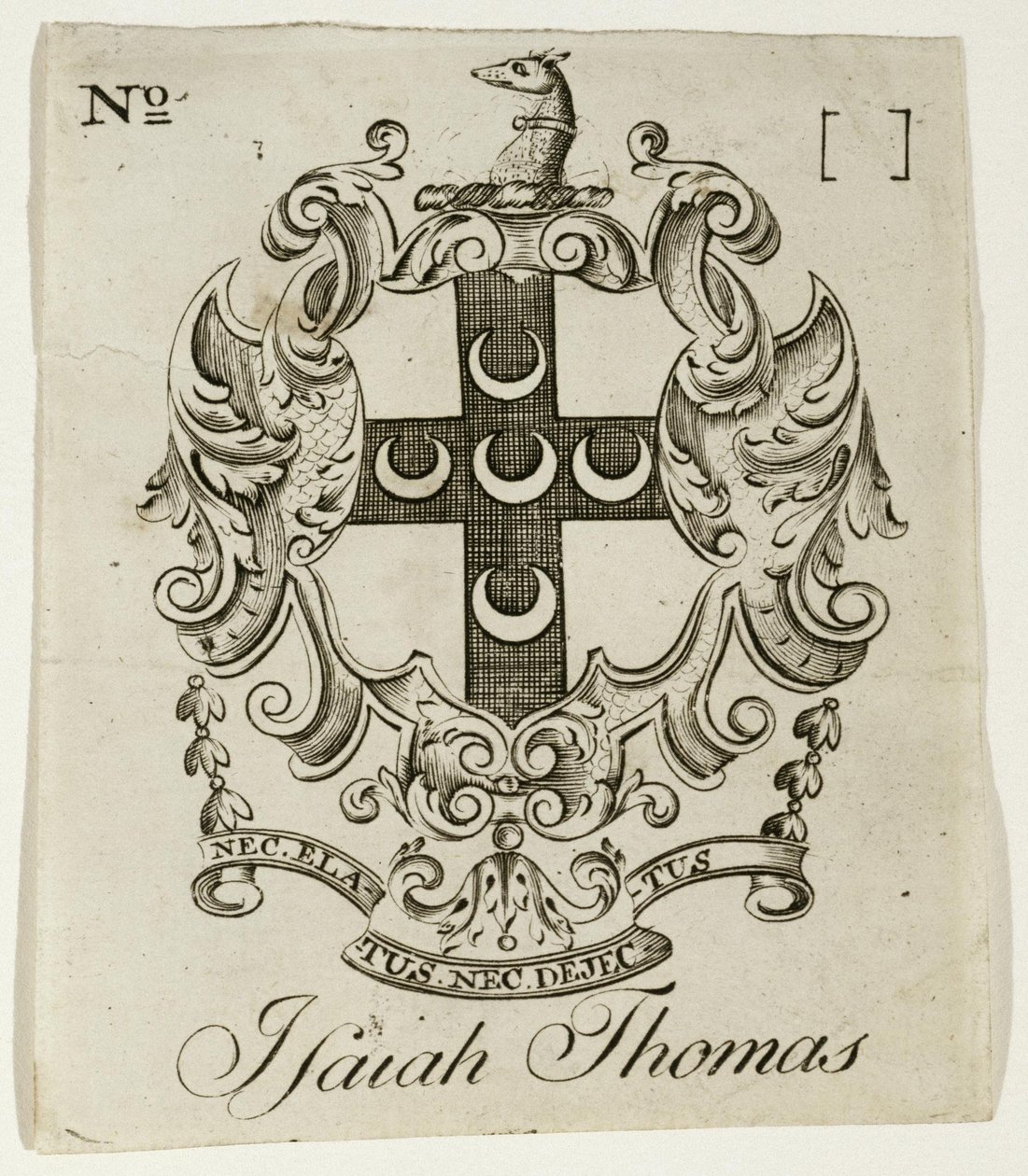 Bookplate for Isaiah Thomas (1749-1831) av Jr. Paul Revere