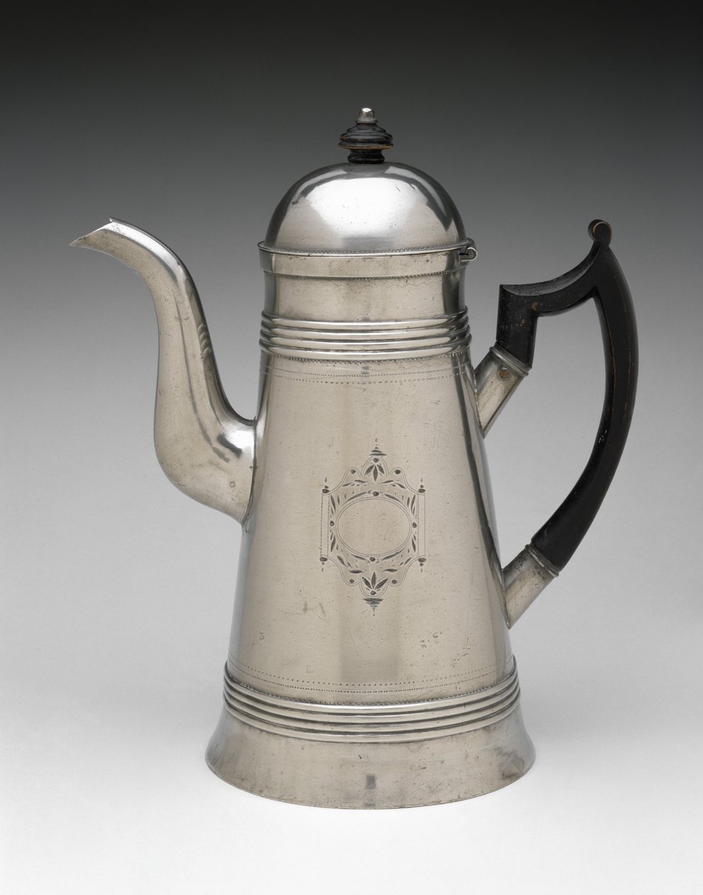 Kaffekanna, c. 1814-1825 (tenn, trä) av Jr. Ebenezer Smith