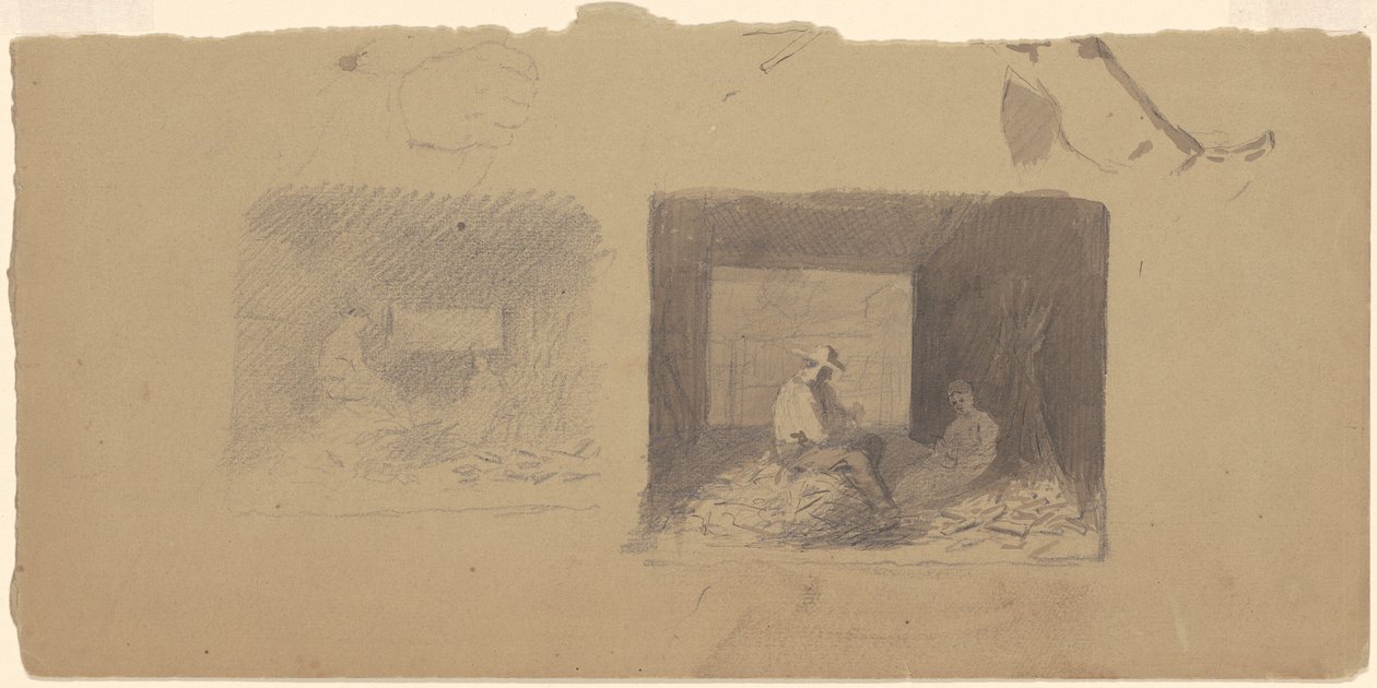 Studier av Farmers Shucking Corn av Jr. Enoch Wood Perry