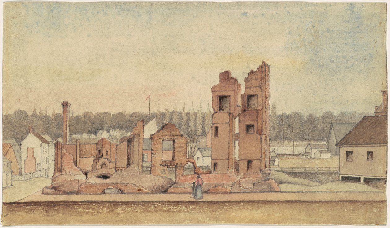 Ruinerna av en taverna, Petersburg, Virginia av Jr. William Skinner Simpson