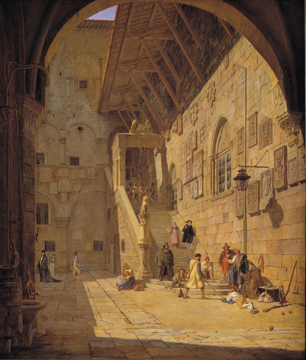 Gården till Palazzo del Bargello. Florens av Jørgen Roed