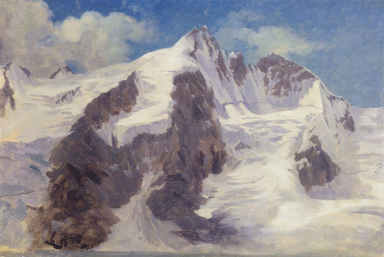 Snötäckta bergstoppar. av Jørgen Sonne