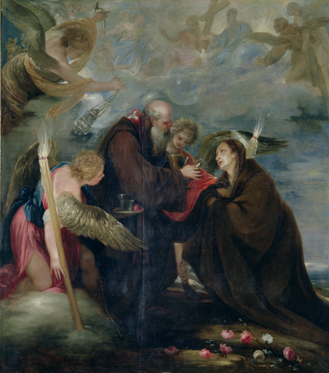 Nattvarden av St. Rose av Viterbo (Jungfrun) av Juan Antonio Escalante