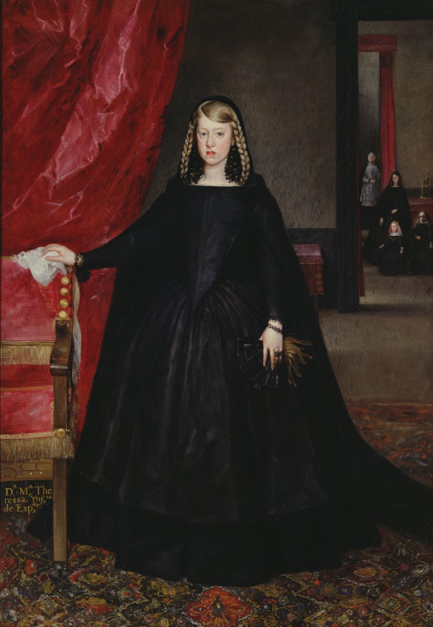 Kejsarinnan Dona Margarita av Österrike i sorgklänning (1480-1530) 1666 av Juan Bautista Martinez Del Mazo