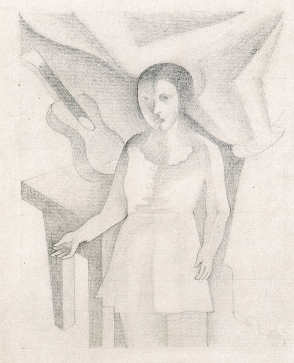  Jeune fille et guitaren av Juan Gris