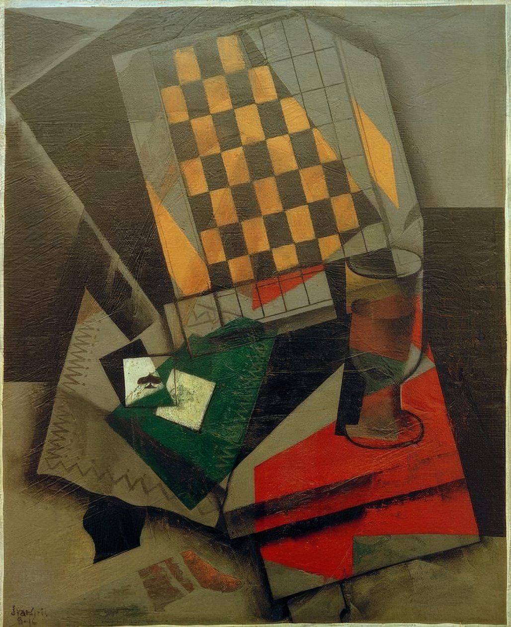 Schackbräde & spelkort av Juan Gris