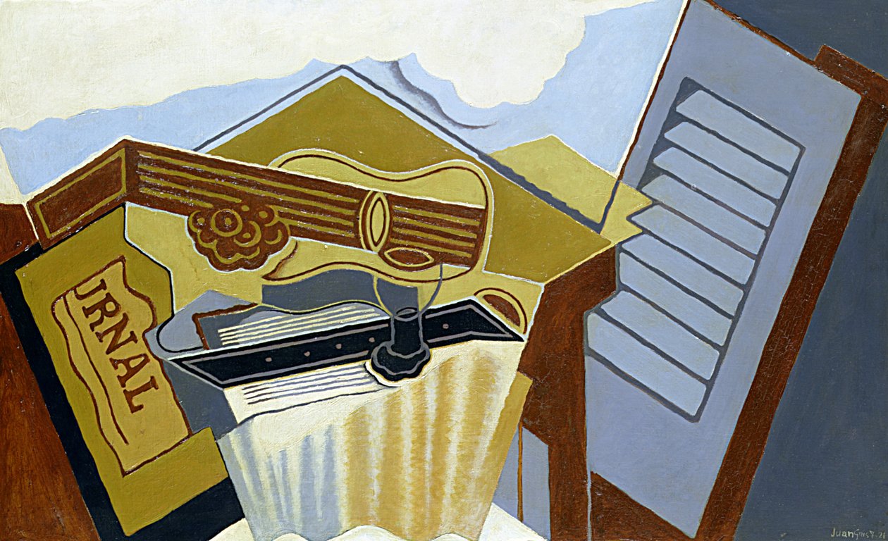 Stilleben med ett vitt moln av Juan Gris