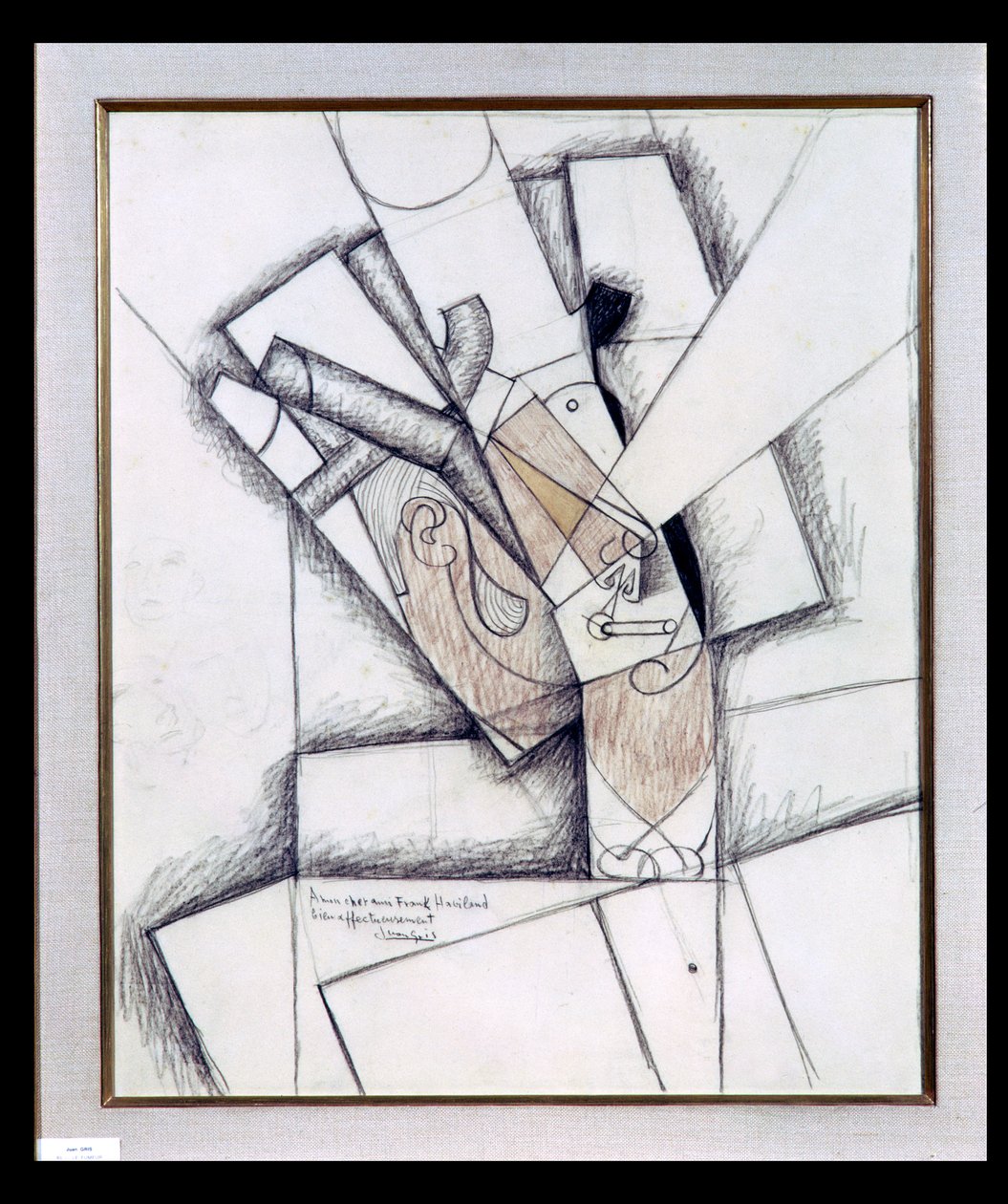 Rökaren, 1912 (kol och röd krita på papper) av Juan Gris