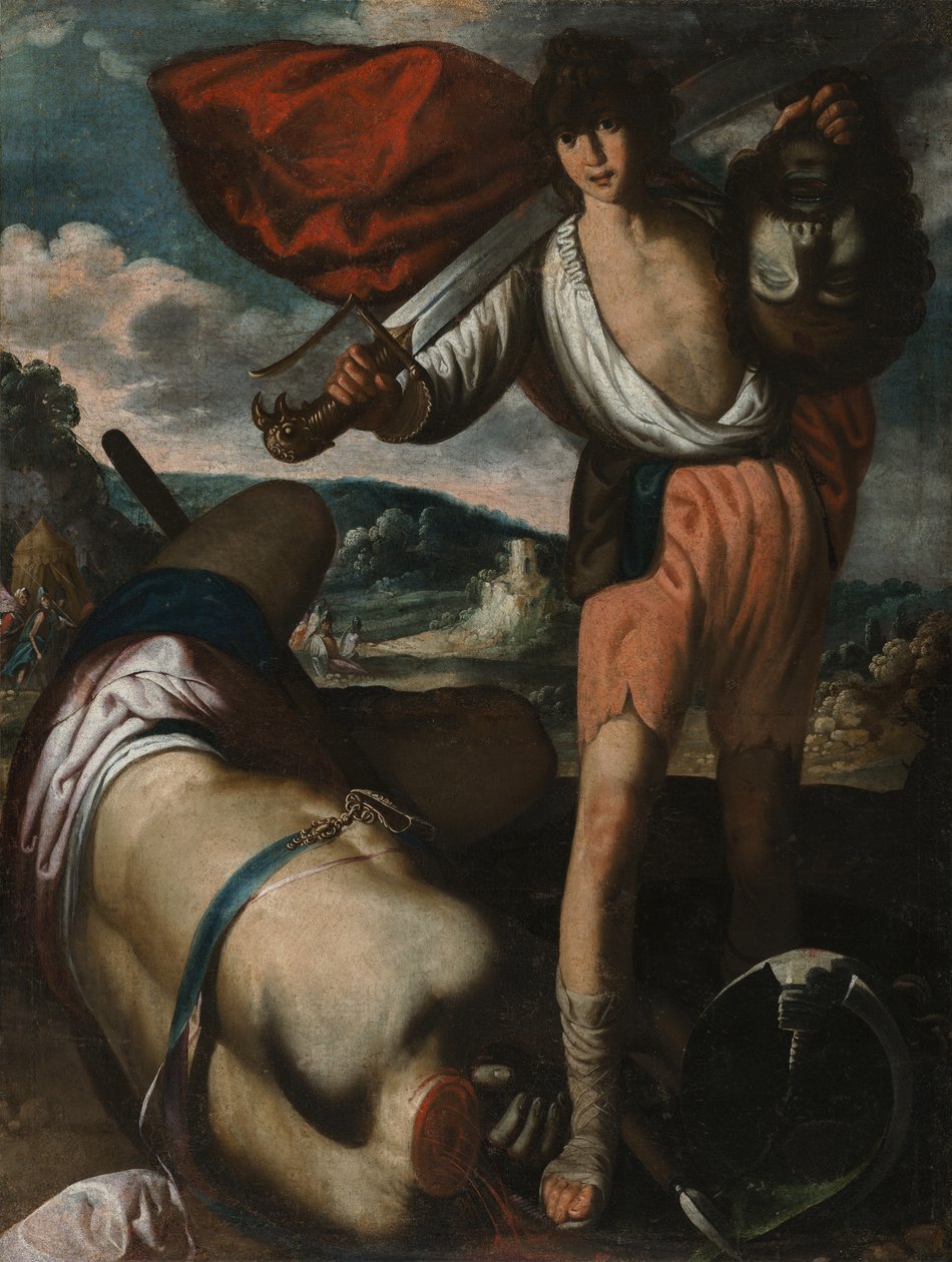 David paseando en triunfo la cabeza de Goliat av Juan Luis Zambrano