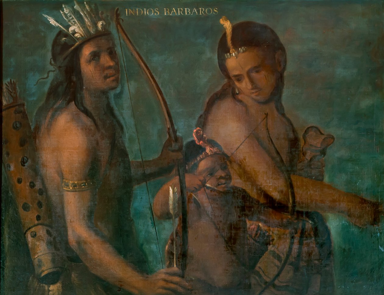 Barbarindianer, ca 1715 av Juan Rodríguez Juárez