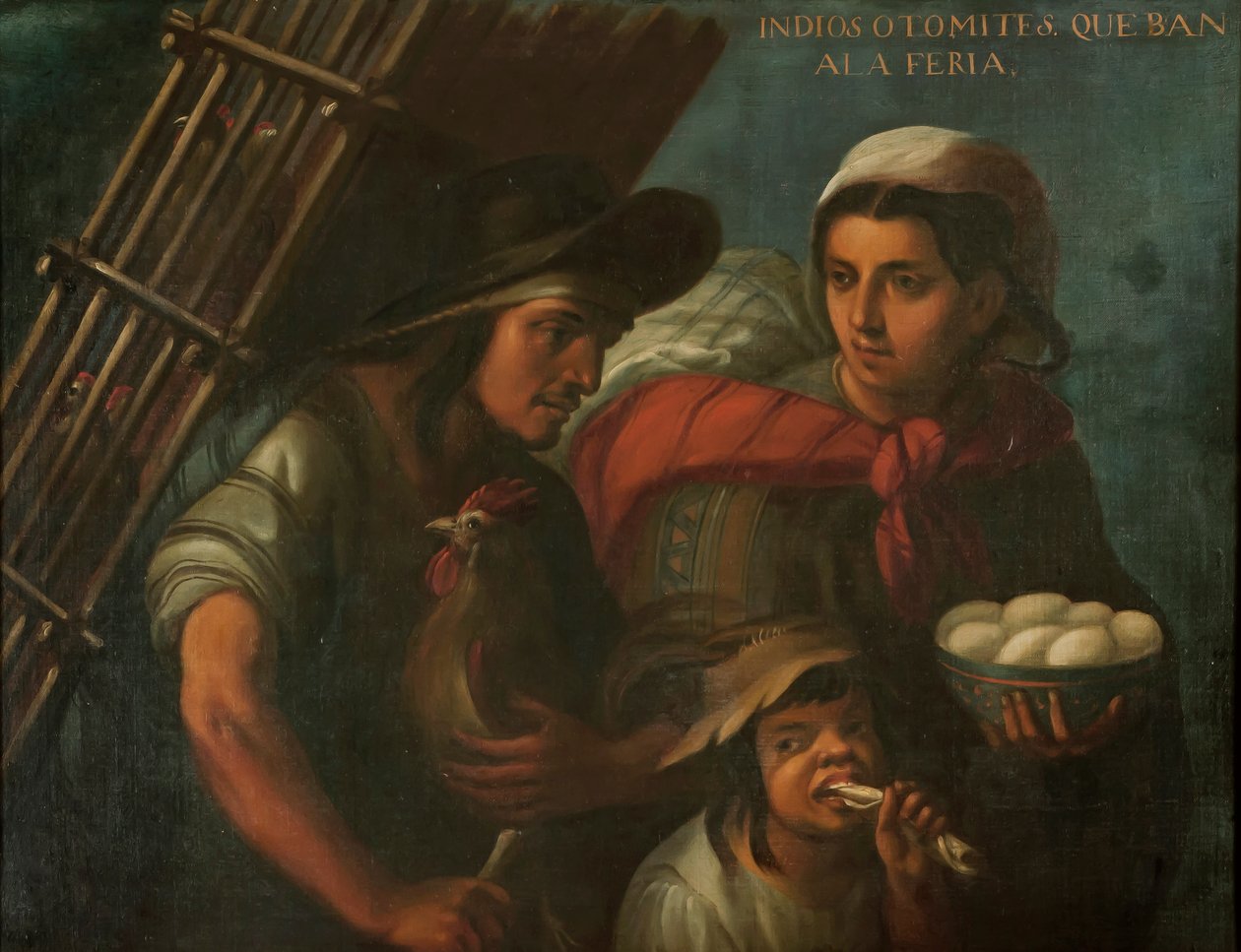 Otomi-indianer på väg till mässan, ca 1715 av Juan Rodríguez Juárez
