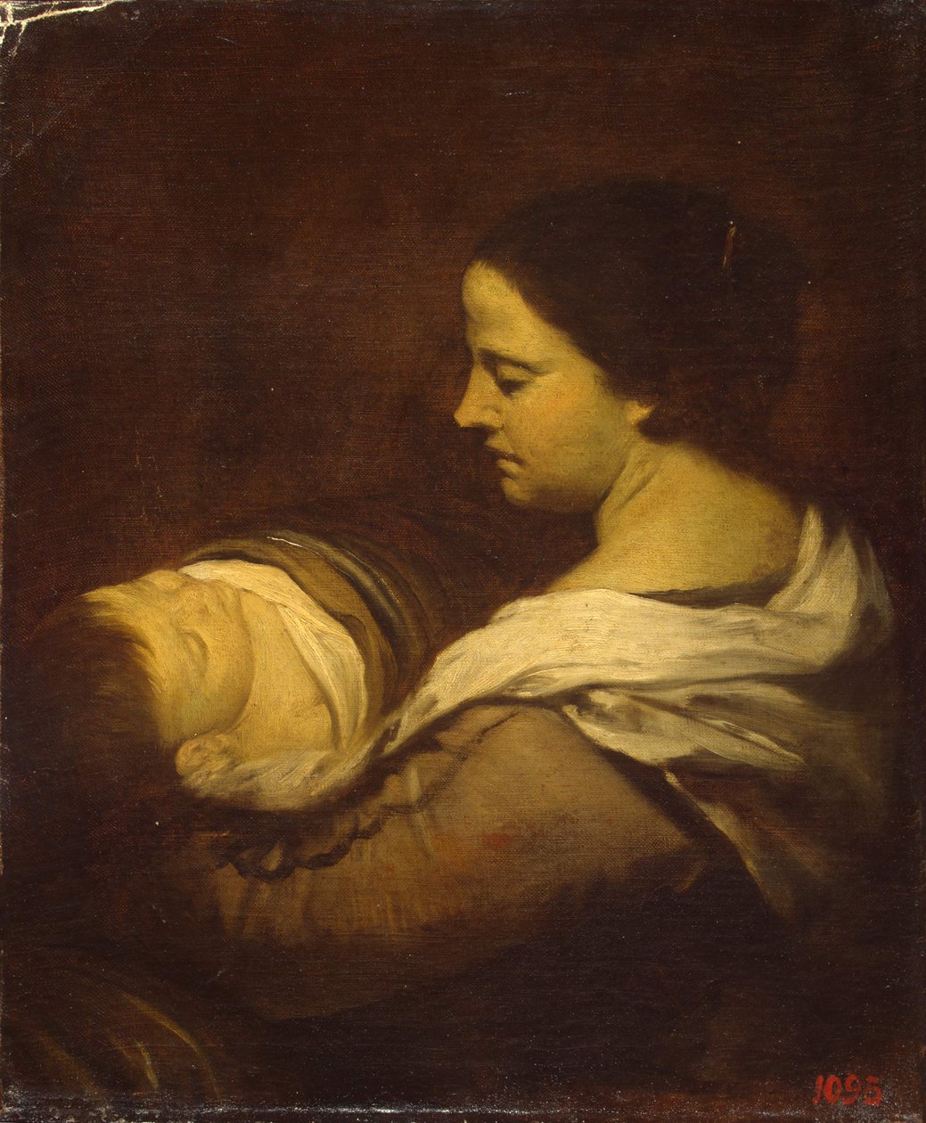 Kvinna med sovande barn, ca. 1660. av Juan Bautista Martinez Del Mazo