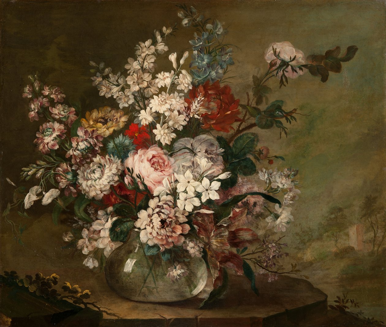 Stilleben med blommor i en vas, ca 1780-1790 av Juan Bautista Romero