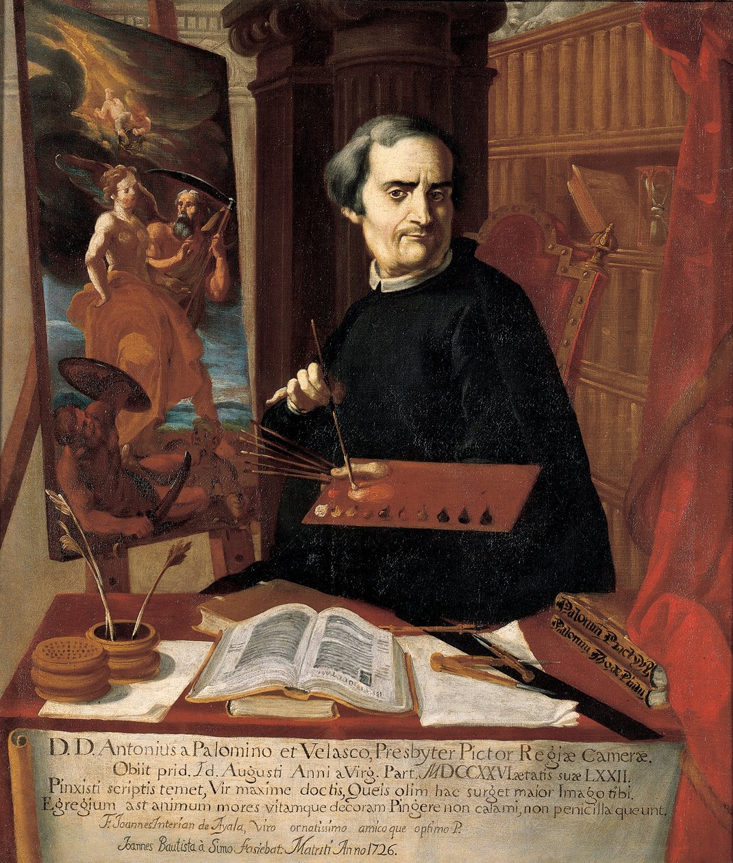 Porträtt av Accyclo Antonio Palomino av Castro och Velasco av Juan Bautista Simo